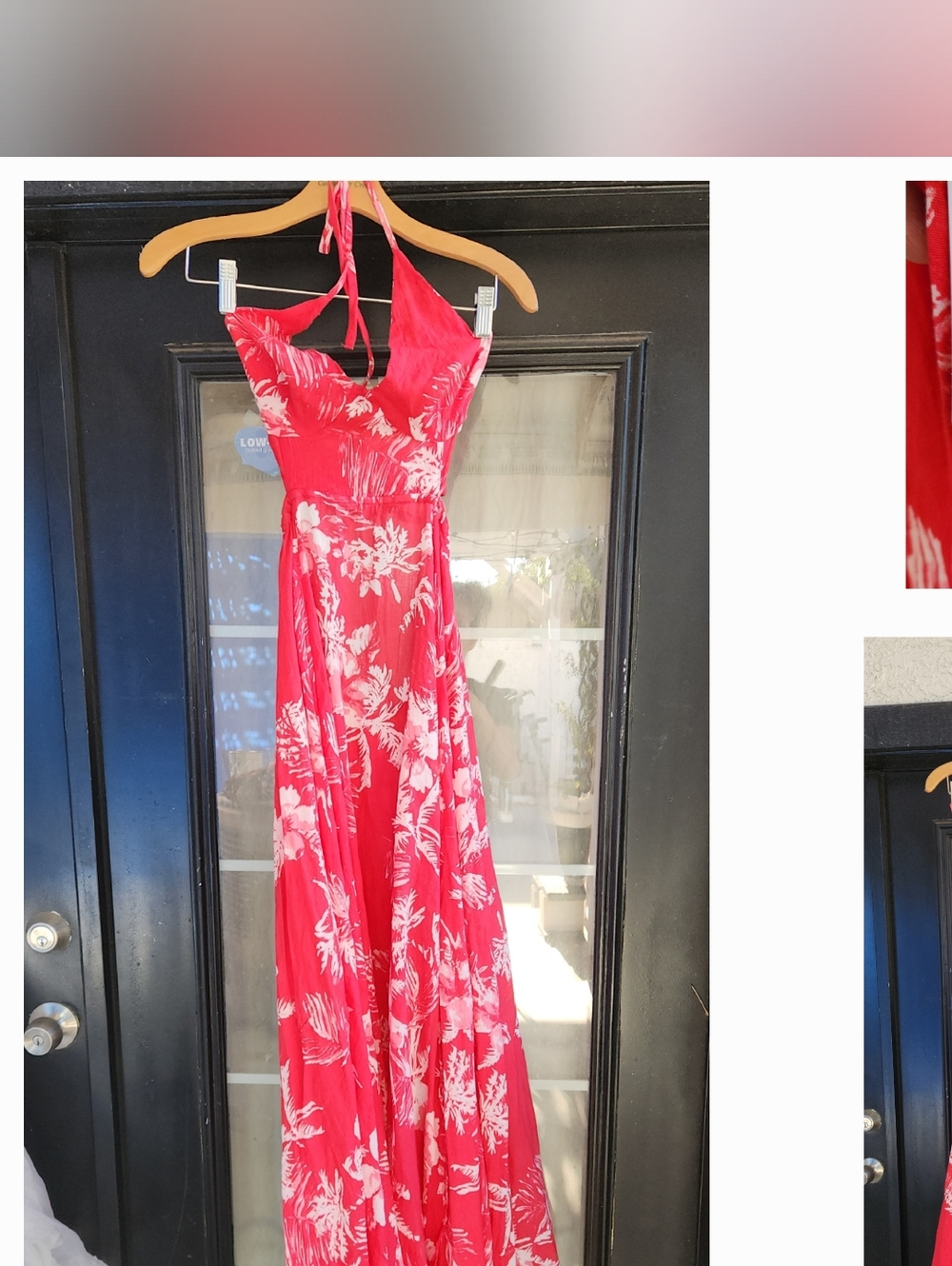 Red Floral Halter Maxi Dress - Women - Picture 2 of 4